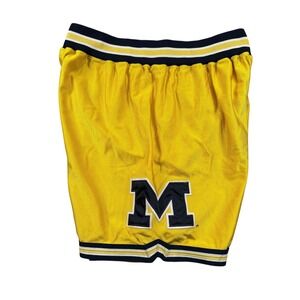 VTG DAZZLE USA Made Nike Michigan Wolverines Basketball Shorts L Yellow Fab 5‎